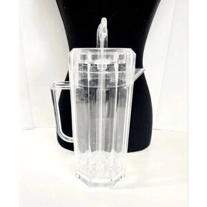 Vintage Beautiful Lucite 80s Pitcher With Stirring Ability Mid-Century C…